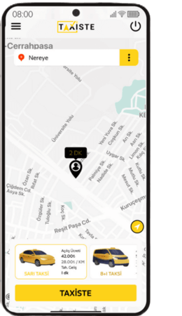 Taxiste-sürücü uygulaması mobil uygulama ekran görseli